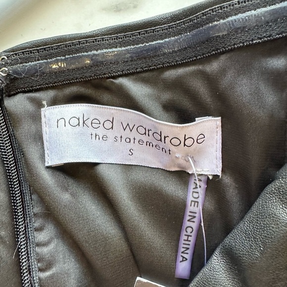 Naked Wardrobe Runway Faux Leather Dress size small - Picture 4 of 5